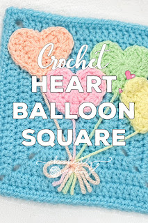 Unicorn Dreams Blanket CAL Heart Balloon Square Pattern