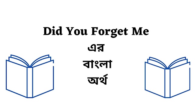Did You Forget Me Meaning in Bengali - English To Bangla