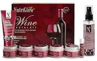 NutriGlow Wine facial kit with red wine face wash and facial toner