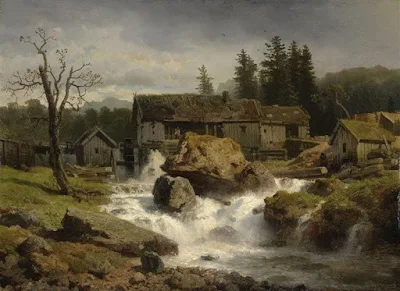 The Mill painting Andreas Achenbach