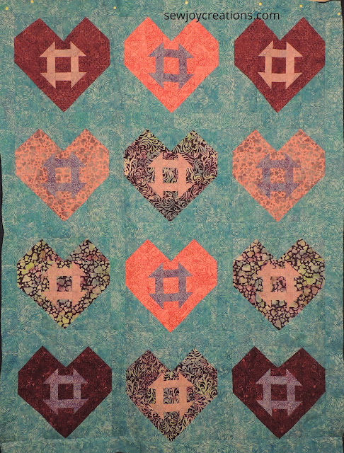 Hearts and Churns Love and Kisses fabric Sew Joy Creations quilt pattern