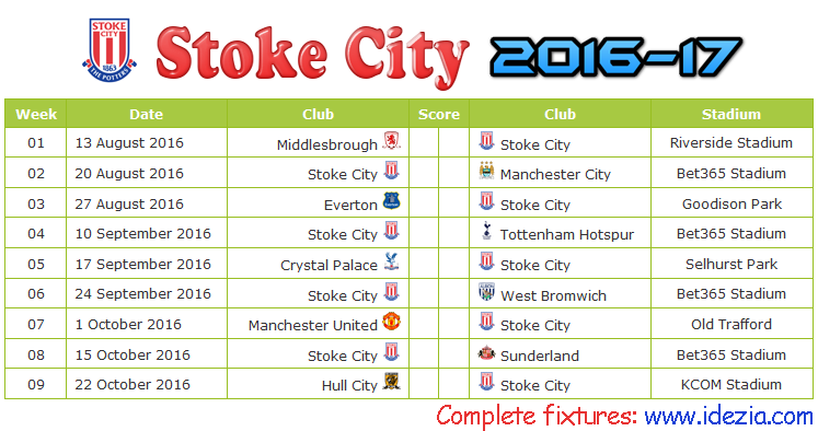 Download Jadwal Stoke City FC 2016-2017 File JPG - Download Kalender Lengkap Pertandingan Stoke City FC 2016-2017 File JPG - Download Stoke City FC Schedule Full Fixture File JPG - Schedule with Score Coloumn