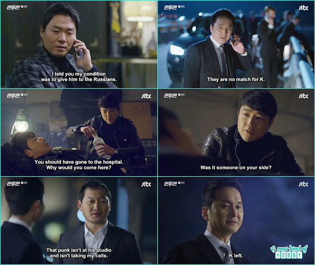 former ghost agent ki chul help seol woo in removing the bullet from his body -  Man To Man: Episode 12 korean Drama 