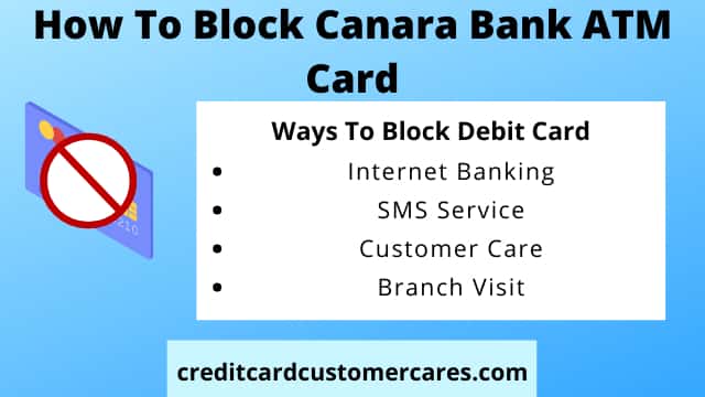 How To Block Canara Bank ATM Card and Debit Card Online