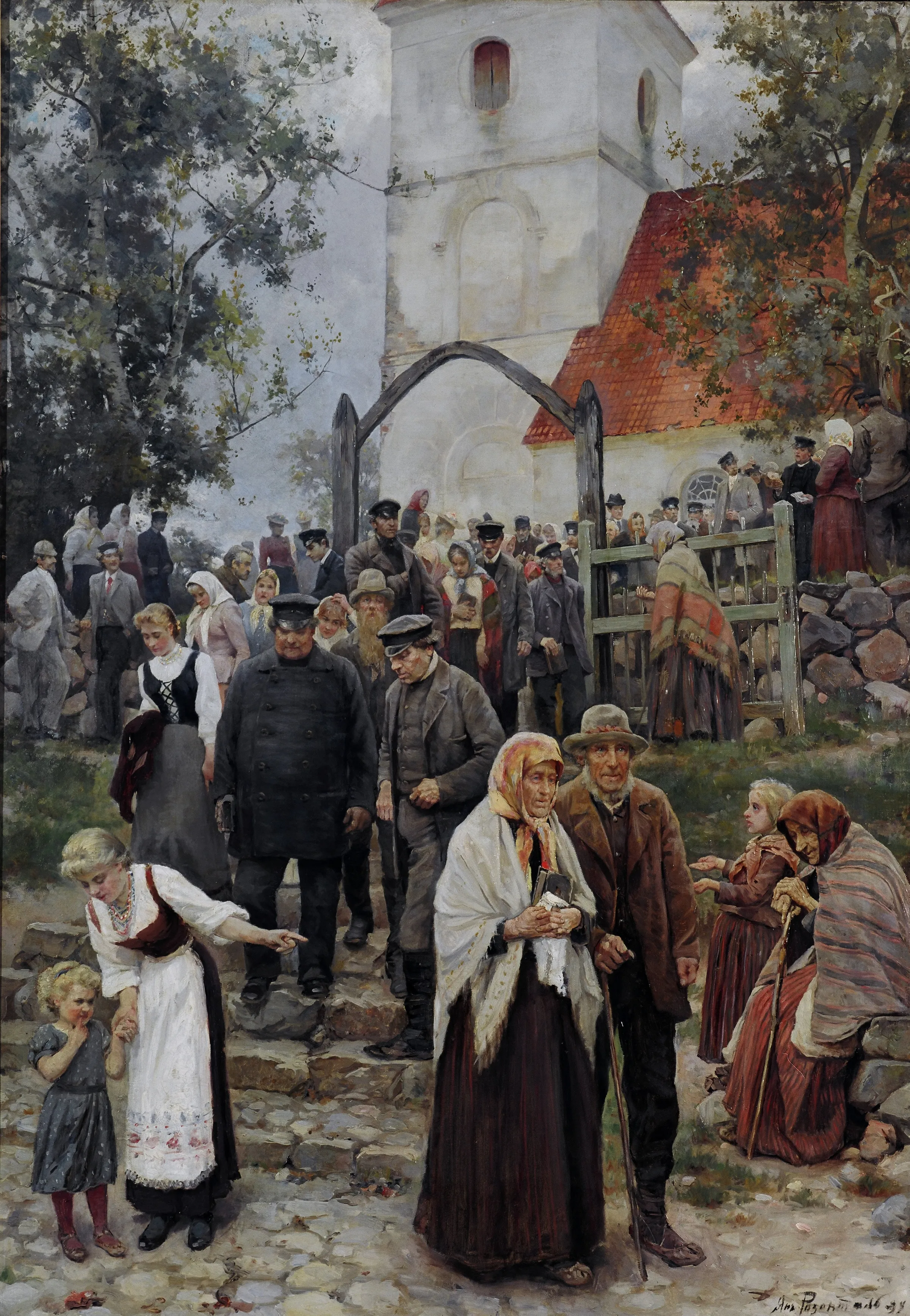Janis-Rozentals-Latvian-painter-After-Church-1894