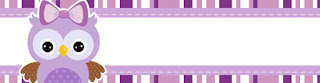 Purple Owl, Free Printable Candy Bar Labels.