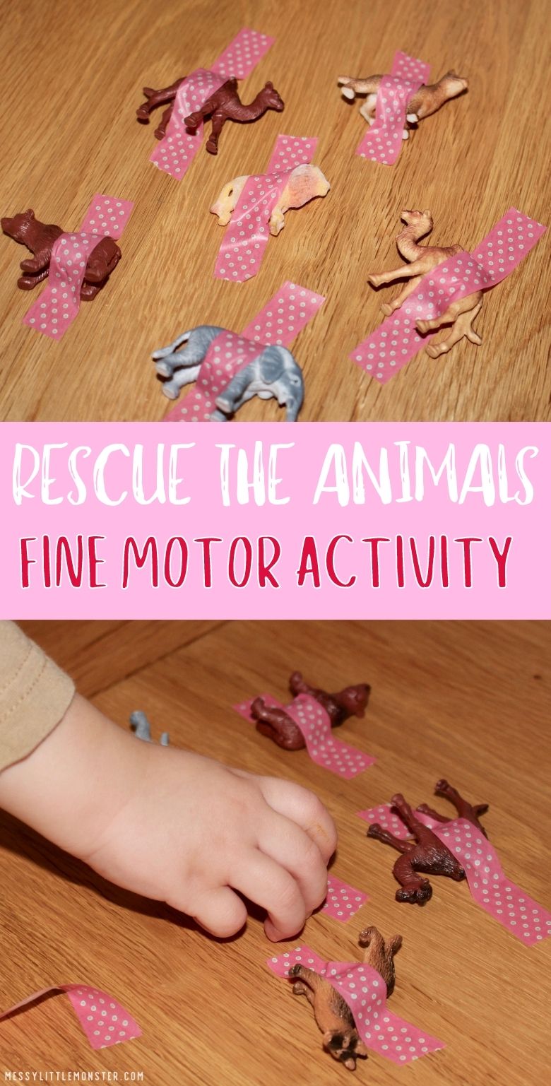 Animal Tape Rescue - Fine Motor Activity for Toddlers.