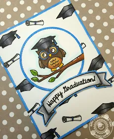Sunny Studio Stamps: Woo Hoo Happy Graduation Owl Cap & Diploma Card by Lindsey Bailey.