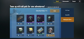 Pubg mobile recall event Rewards