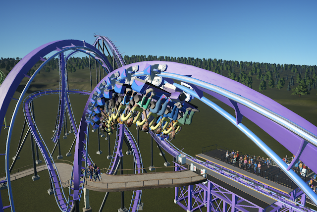 Batman The Dark Knight Roller Coaster Zero G Roll Six Flags New England Planet Coaster Recreation