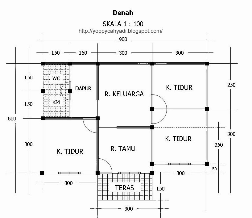 AMANG INTERIOR DESIGN Denah rumah  tipe 60