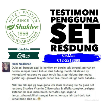 testimoni set resdung shaklee