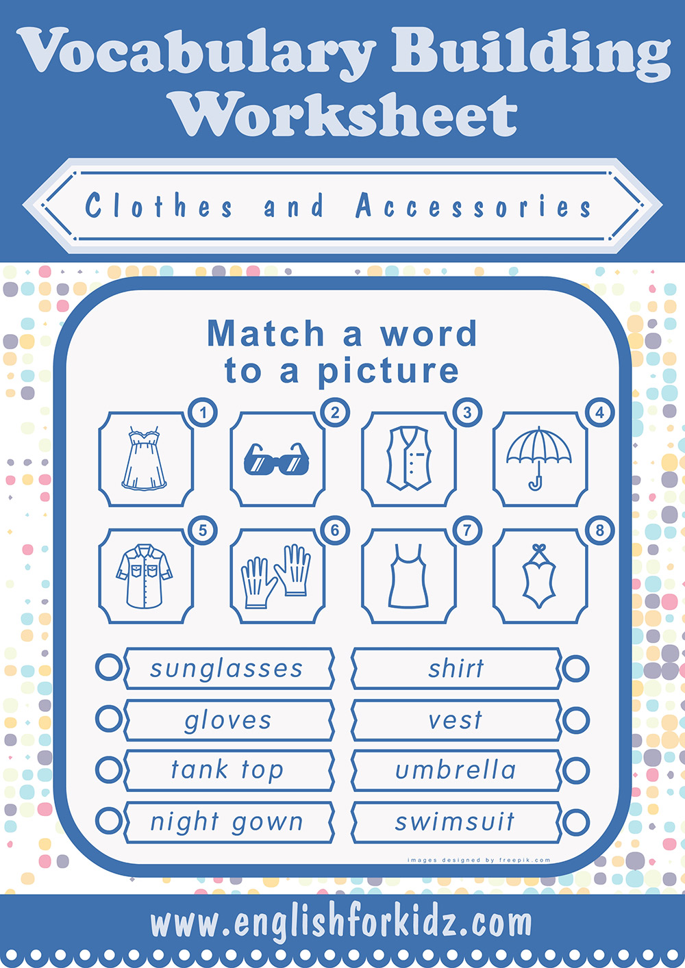 Matching Clothing Worksheet - Have Fun Teaching