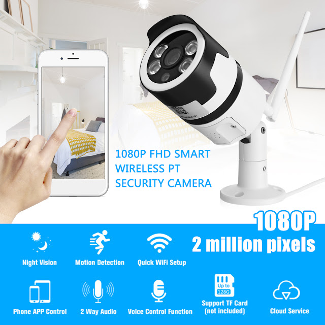 1080P 2MP WiFi Home Security IP Camera Motion Detection Night Vision For Alexa Echo