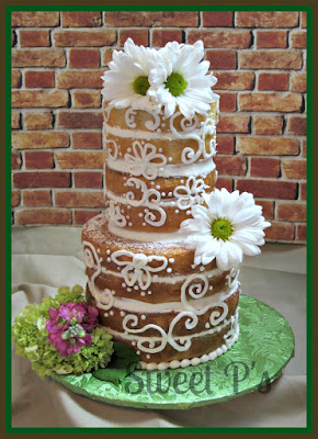 naked wedding cake