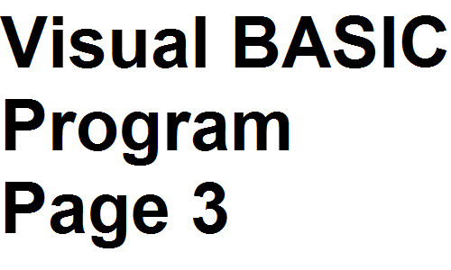 Visual BASIC Program Page 3