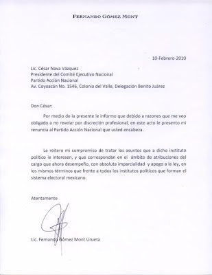 Fernando Gómez Mont renuncia al PAN - Toluca Noticias  De Hoy