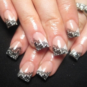 new nail art ndeleler: Lace Nail Art Designs