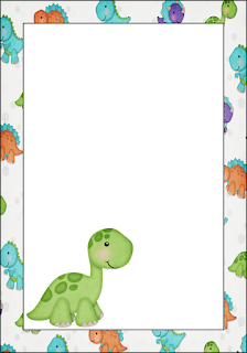 Dinosaur: Free Printable Frames, Invitations, Cards or Labels. 