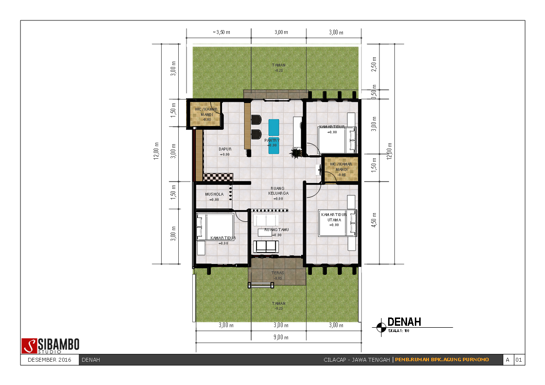 Denah Rumah  Minimalis  Ukuran  7x7 Top Rumah 