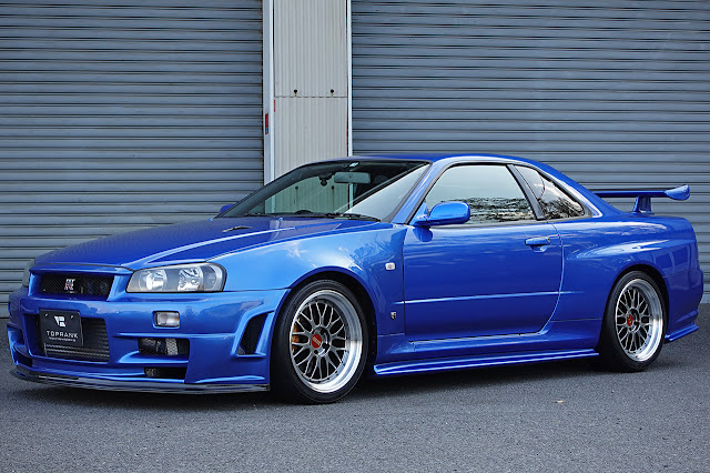 R34 GT-R for sale at Toprank Global. Buy and store until it turns 25 years old.