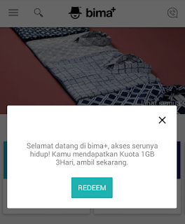 Cara Dapat Kuota 1GB Tri Gratis dari BIMA+