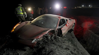 Vidal's Ferrari crashed in Santiago