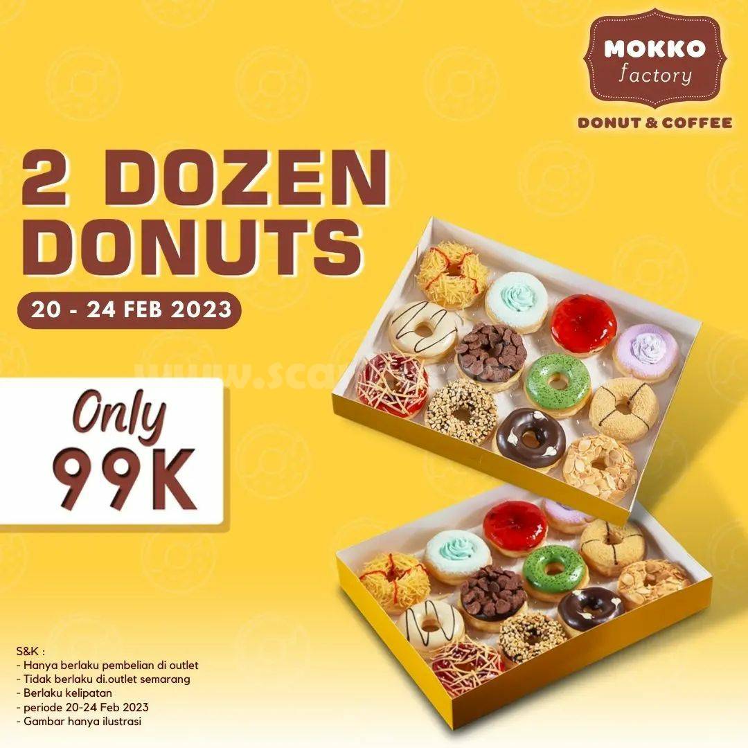 MOKKO FACTORY Promo – Beli 2 Lusin Donut hanya Rp. 99.000