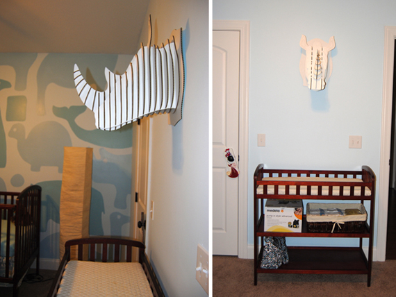 Remodelaholic | Adorable Boys Nursery with Painted Wall Mural