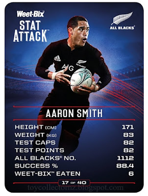 Weet-Bix Cards 2019 All Blacks Stat Attack Rugby Set - Card #17 Aaron Smith