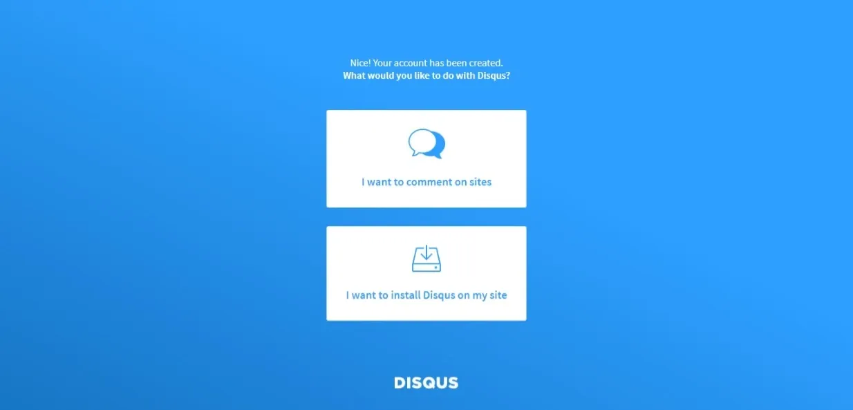 Step 1 - Click on the Install Disqus Option