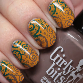 Girly Bits Cosmetics Butternut Leave Me stamped with Sea You Next Fall and Walnuts About You