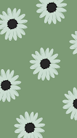 White Daisy Flower Pattern Preppy Wallpaper