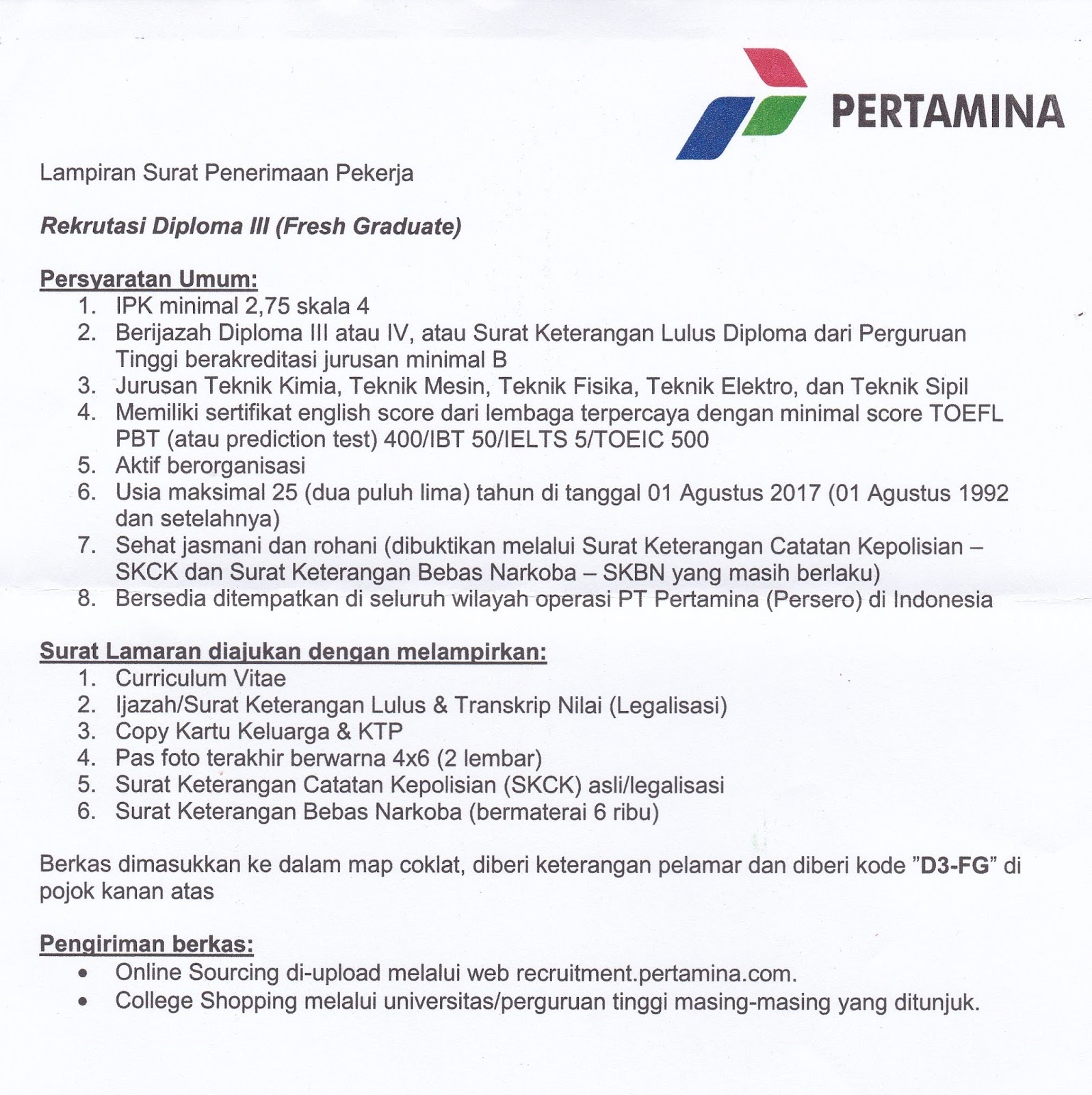 Lowongan PT. Pertamina (Persero) - JobsDB