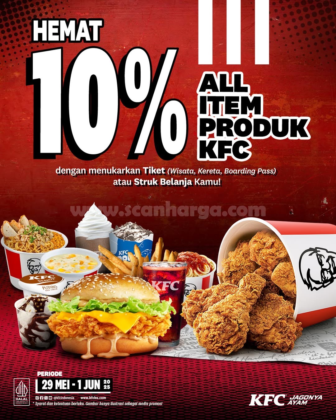 Promo KFC Tukar Tiket atau Struk Belanja Diskon 10% Semua Produk