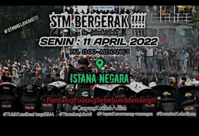 Beredar Spanduk Ajakan Demo 'STM Bergerak' Geruduk Istana Negara 11 April Mendatang