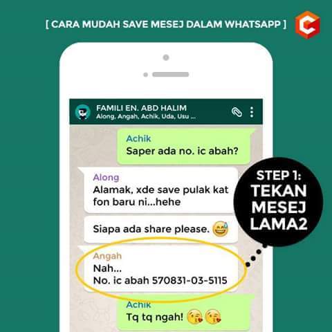 5 Langkah Mudah Simpan Mesej Dalam Whatsapp!