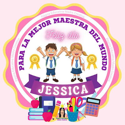 PIN de Maestra con nombre Jessica - Diseño 3
