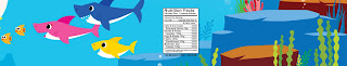 Baby Shark: Etiquetas para Botellines de Agua para Descargar Gratis.