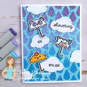 Sunny Studio Stamps: Spring Showers Customer Card by Meghan Kennihan