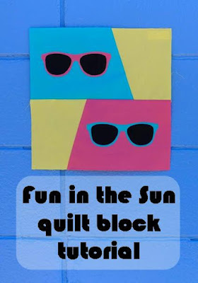 Fun in the Sun retro sunglasses quilt block tutorial