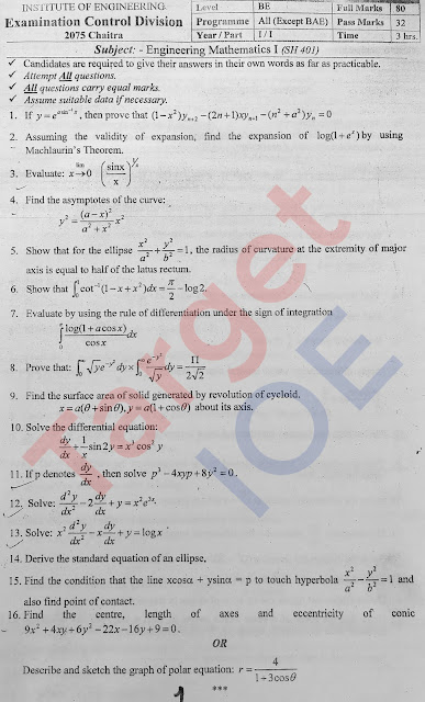 Engineering Maths 1 set 13a