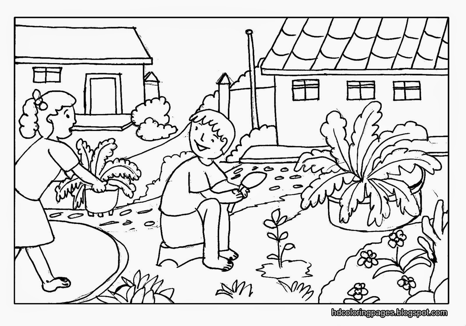 Gardening Coloring Pages for Kids