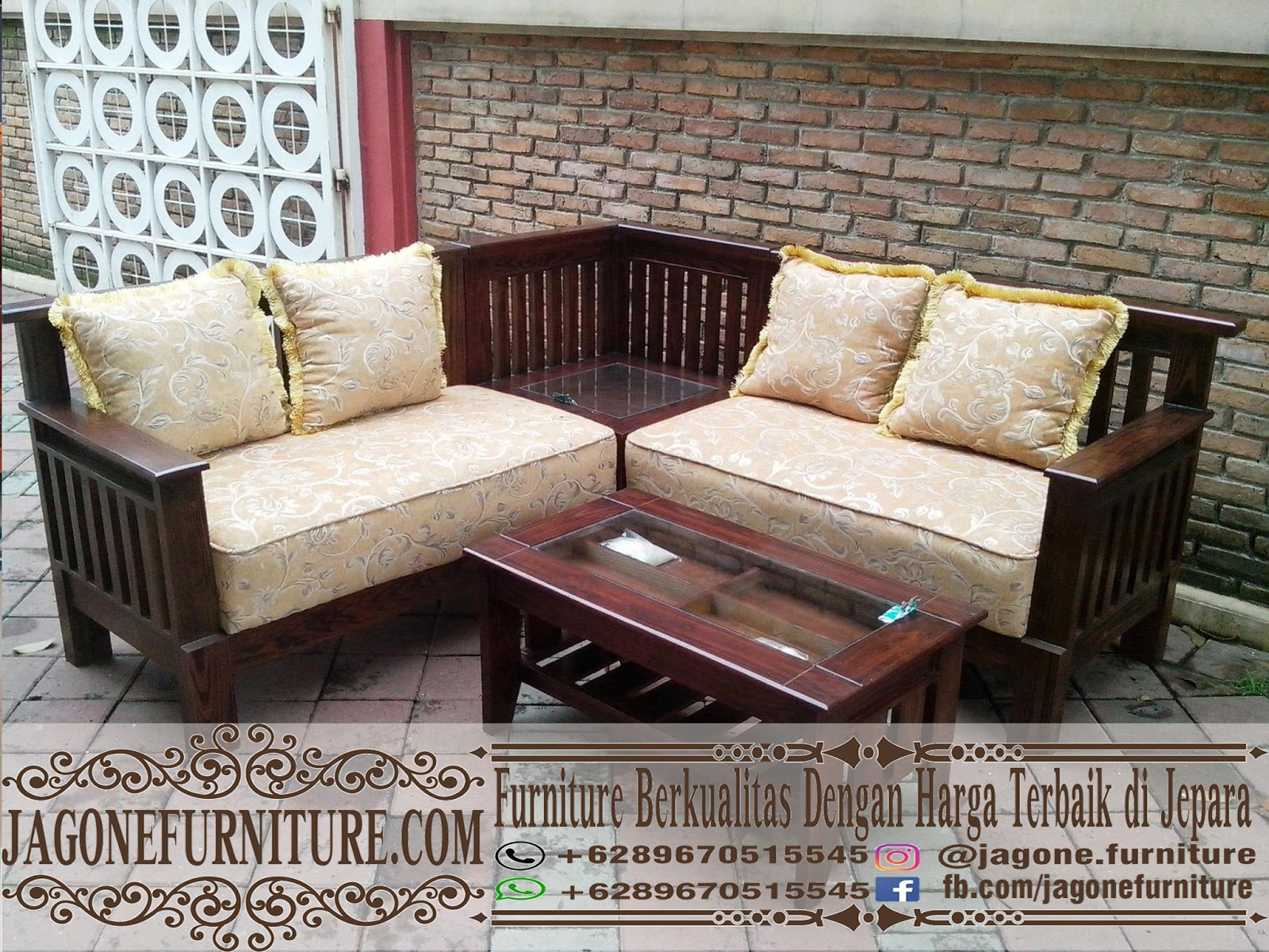 Kursi  tamu Sudut  Jati Minimalis  Jepara Jagone Furniture