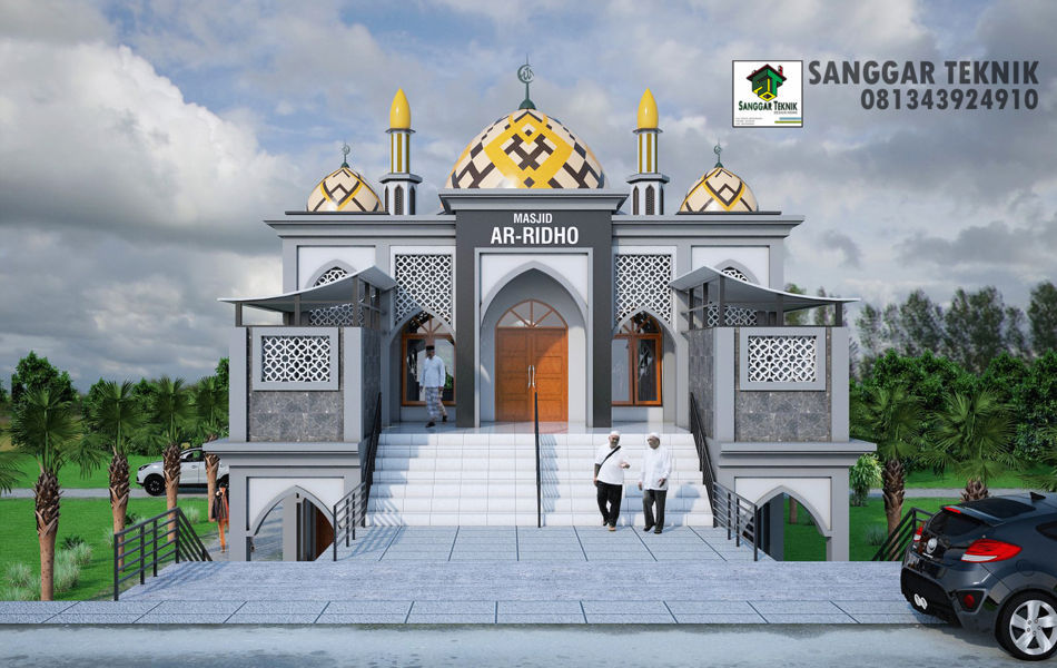 GAMBAR DESAIN  MASJID  MUSHOLLA MODERN 2 LANTAI SANGGAR 