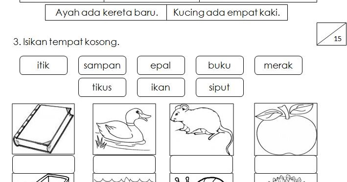 Soalan Bahasa Inggeris Prasekolah 6 Tahun - Persoalan x