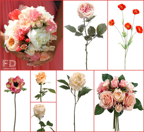 Use an inspiration board to combine your flowers and color combinations for 