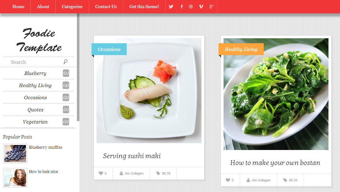 Share Template Foodie Blogspot
