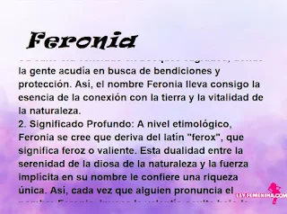 significado del nombre Feronia