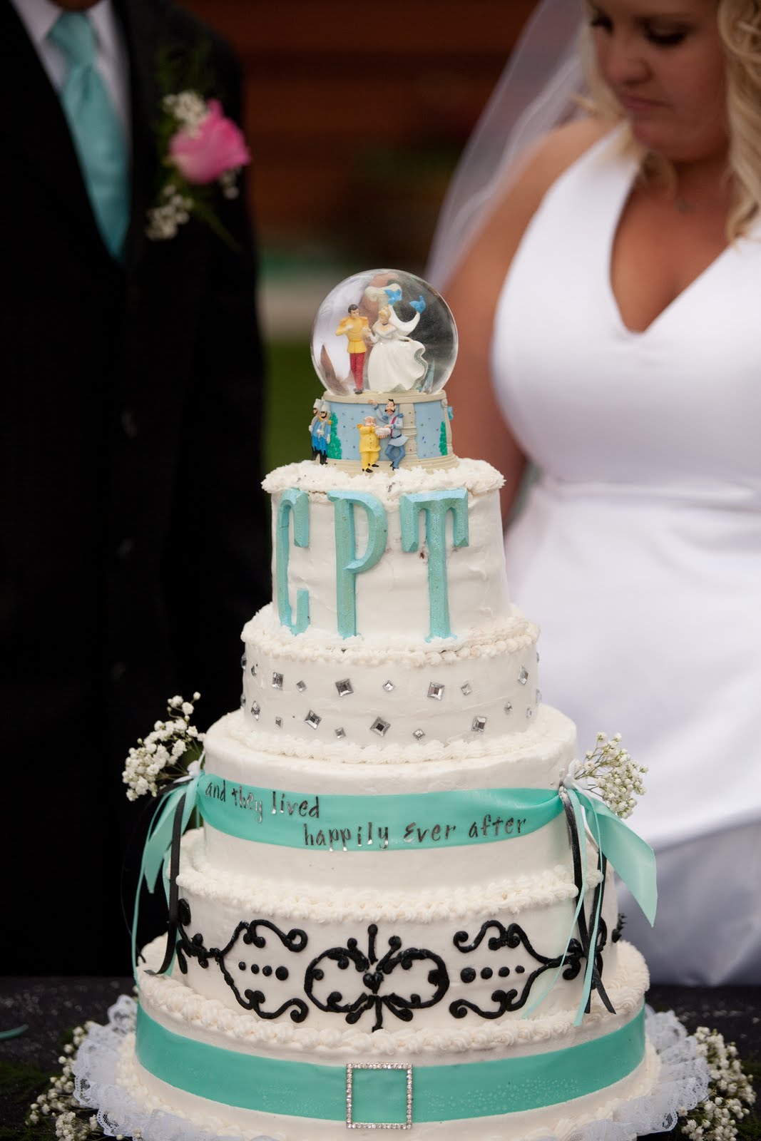 blue and black wedding cake